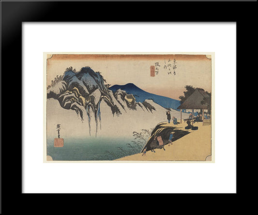 Sakanoshita The Throwing Away The Brush Peak 20x24 Black Modern Wood Framed Art Print Poster by Hiroshige