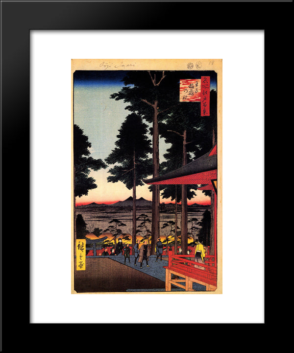 The Inari Shrine At Oji 20x24 Black Modern Wood Framed Art Print Poster by Hiroshige