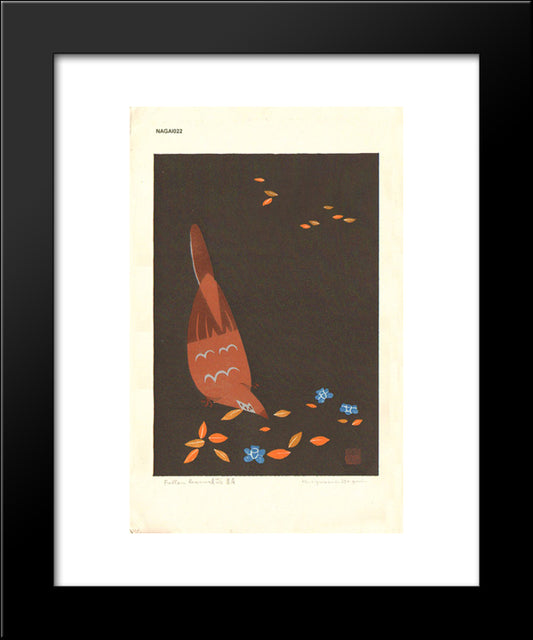 Fallen Leaves A 20x24 Black Modern Wood Framed Art Print Poster by Tajima, Hiroyuki