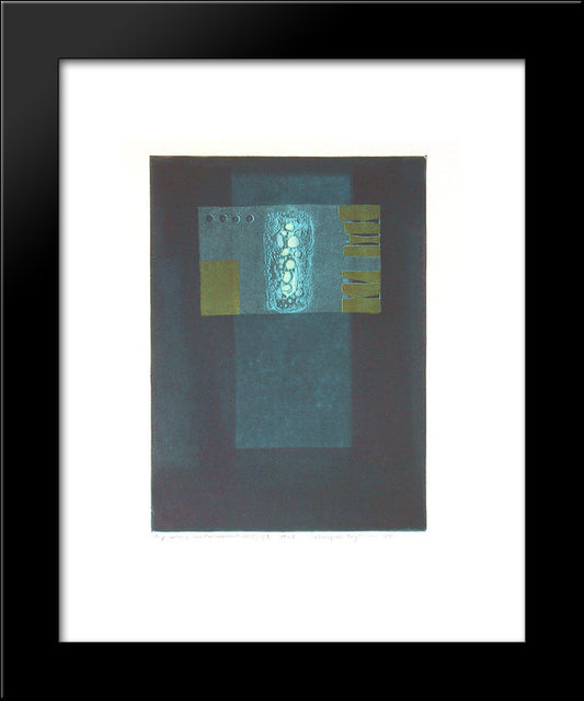 Impression Of Small Monument 20x24 Black Modern Wood Framed Art Print Poster by Tajima, Hiroyuki