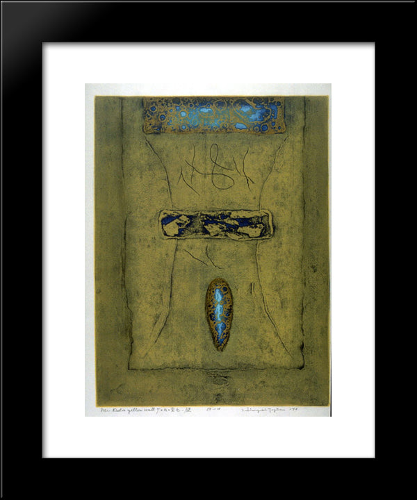 Mr. Delo'S Yello Wall 20x24 Black Modern Wood Framed Art Print Poster by Tajima, Hiroyuki