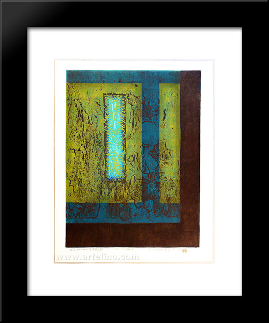 Oriental Wall 20x24 Black Modern Wood Framed Art Print Poster by Tajima, Hiroyuki
