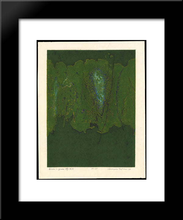 Winter In Green 20x24 Black Modern Wood Framed Art Print Poster by Tajima, Hiroyuki