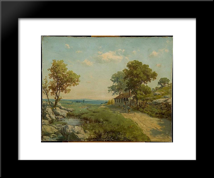 Figure Landscape 20x24 Black Modern Wood Framed Art Print Poster by Ali Riza, Hoca