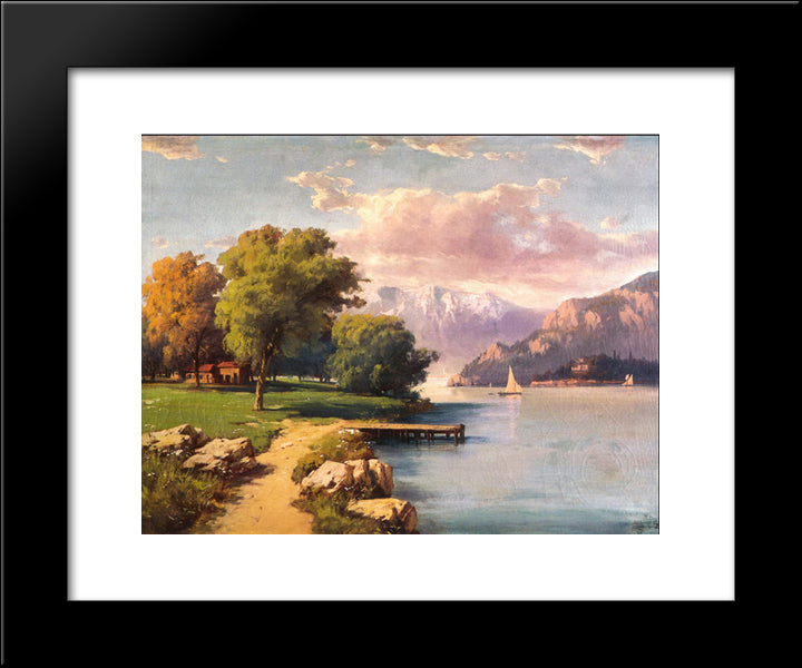 Peyzaj (Landscape) 20x24 Black Modern Wood Framed Art Print Poster by Ali Riza, Hoca