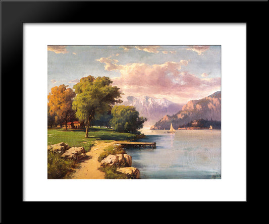 Peyzaj (Landscape) 20x24 Black Modern Wood Framed Art Print Poster by Ali Riza, Hoca