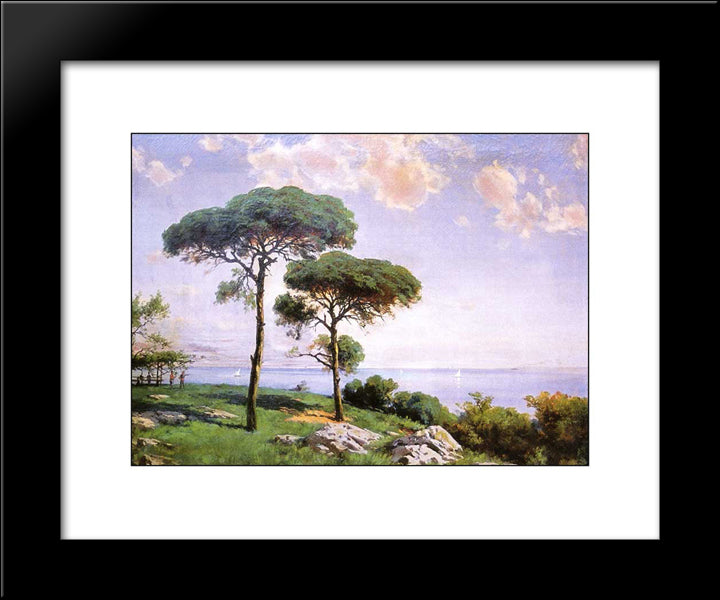 Pistachio Trees 20x24 Black Modern Wood Framed Art Print Poster by Ali Riza, Hoca