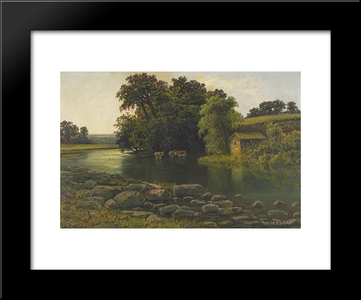 Grand River Valley 20x24 Black Modern Wood Framed Art Print Poster by Watson, Homer
