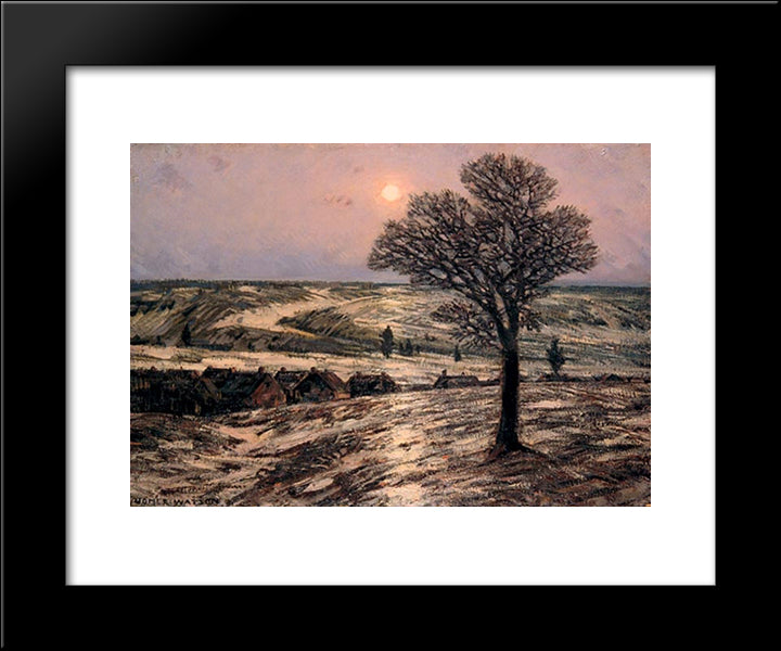 Moonlight, Waning Winter 20x24 Black Modern Wood Framed Art Print Poster by Watson, Homer