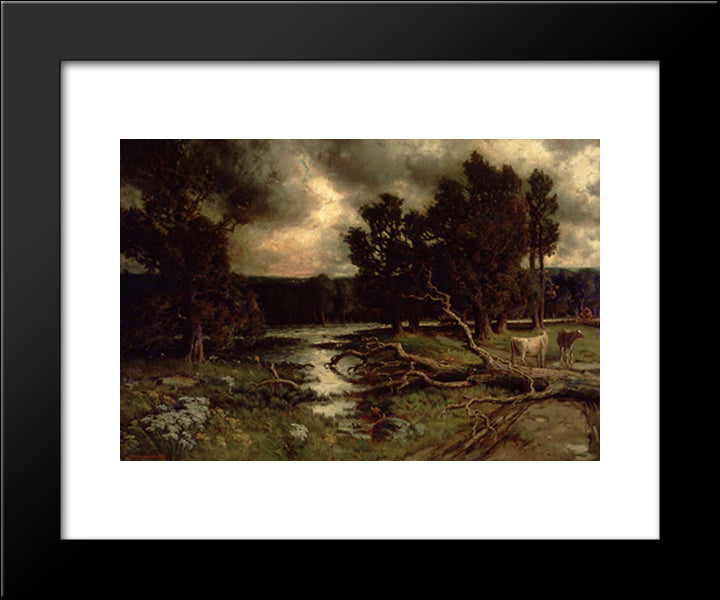 Near The Close Of A Stormy Day 20x24 Black Modern Wood Framed Art Print Poster by Watson, Homer