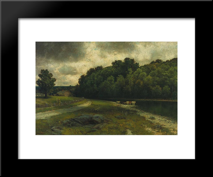 On The Grand River At Doon 20x24 Black Modern Wood Framed Art Print Poster by Watson, Homer
