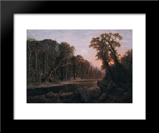 The Castellated Cliff 20x24 Black Modern Wood Framed Art Print Poster by Watson, Homer