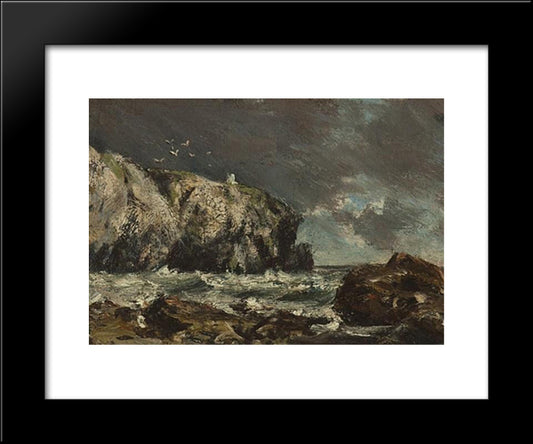 The Cliff Light, Cape Breton 20x24 Black Modern Wood Framed Art Print Poster by Watson, Homer