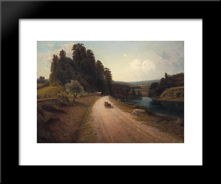 The Stone Road 20x24 Black Modern Wood Framed Art Print Poster by Watson, Homer
