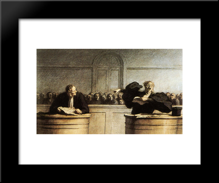 A Famous Cause 20x24 Black Modern Wood Framed Art Print Poster by Daumier, Honore