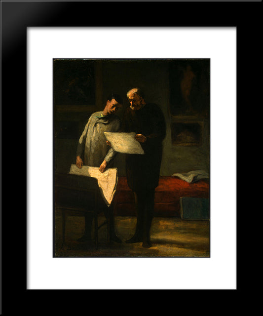 Advice To A Young Artist 20x24 Black Modern Wood Framed Art Print Poster by Daumier, Honore