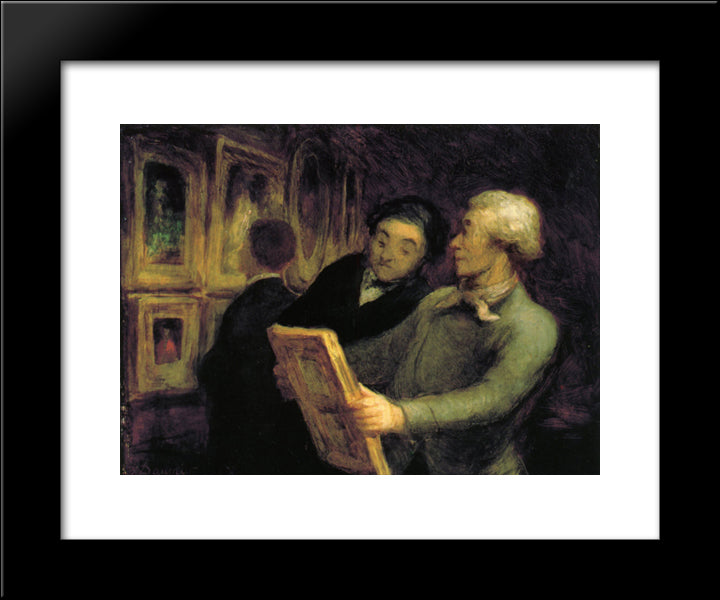 Amateurs In An Exposure 20x24 Black Modern Wood Framed Art Print Poster by Daumier, Honore