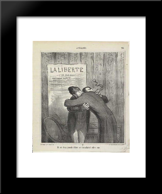 And These Two Major Debris Consoled Them 20x24 Black Modern Wood Framed Art Print Poster by Daumier, Honore