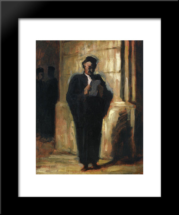 Attorney Reading 20x24 Black Modern Wood Framed Art Print Poster by Daumier, Honore