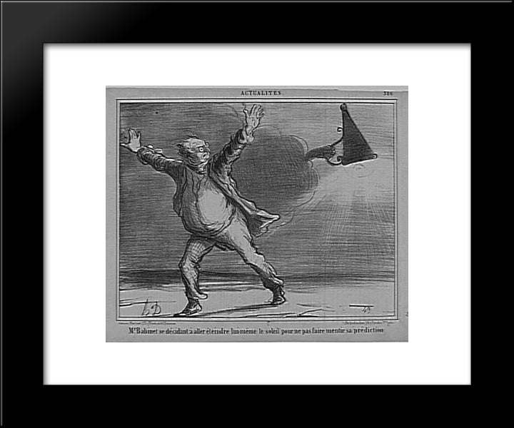 Babinet Deciding To Go Off The Sun 20x24 Black Modern Wood Framed Art Print Poster by Daumier, Honore