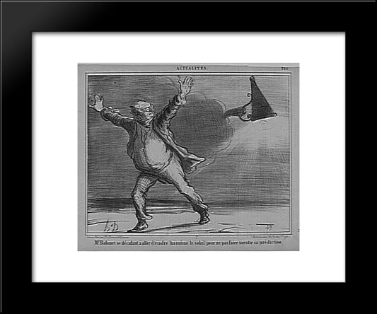 Babinet Deciding To Go Off The Sun 20x24 Black Modern Wood Framed Art Print Poster by Daumier, Honore