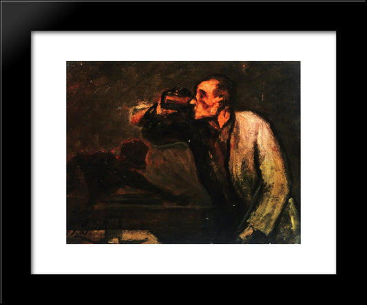 Billiard Players (The Drinker) 20x24 Black Modern Wood Framed Art Print Poster by Daumier, Honore