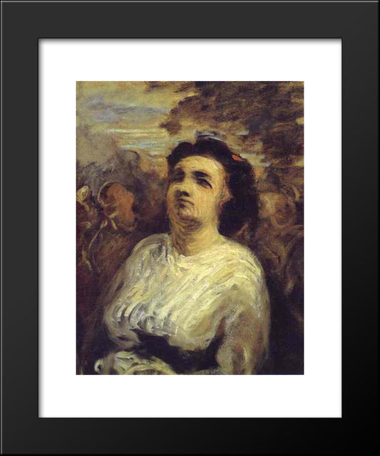 Bust Of A Woman 20x24 Black Modern Wood Framed Art Print Poster by Daumier, Honore