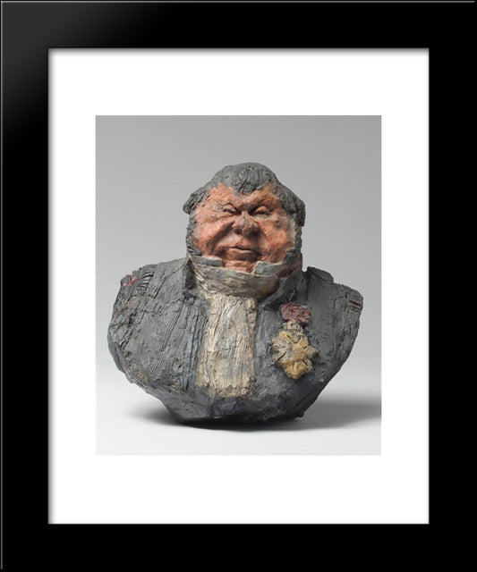 Bust Of Hippolyte Abraham, Known As Abraham-Dubois 20x24 Black Modern Wood Framed Art Print Poster by Daumier, Honore