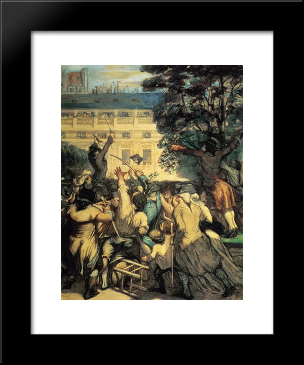 Camille Desmoulins In The Palais Royal 20x24 Black Modern Wood Framed Art Print Poster by Daumier, Honore