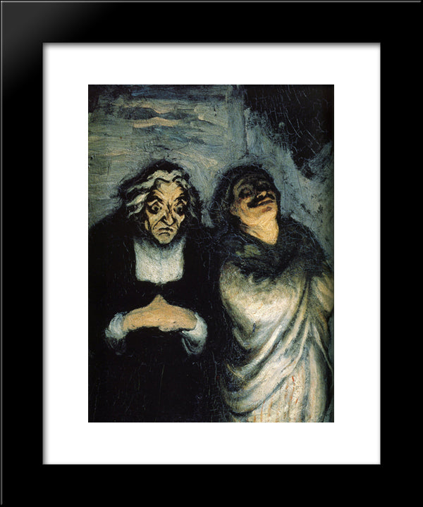 Comedy Scene (Scene From Moliere) 20x24 Black Modern Wood Framed Art Print Poster by Daumier, Honore