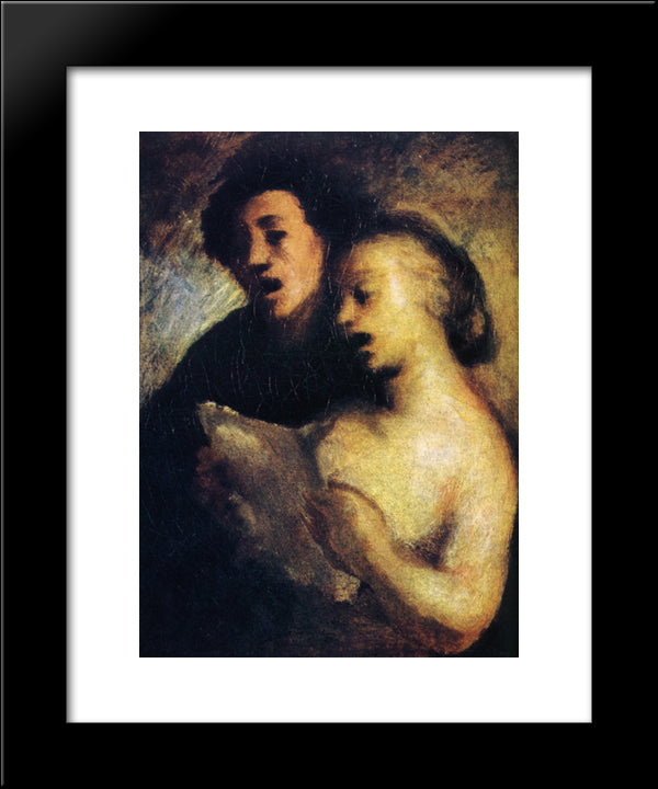 Couples Singers 20x24 Black Modern Wood Framed Art Print Poster by Daumier, Honore