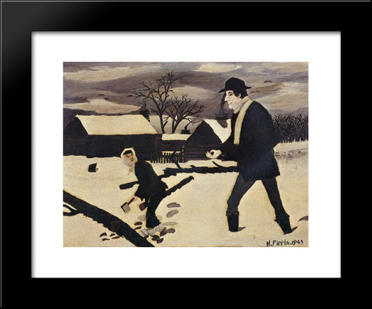 Abe Lincoln, The Good Samaritan 20x24 Black Modern Wood Framed Art Print Poster by Pippin, Horace