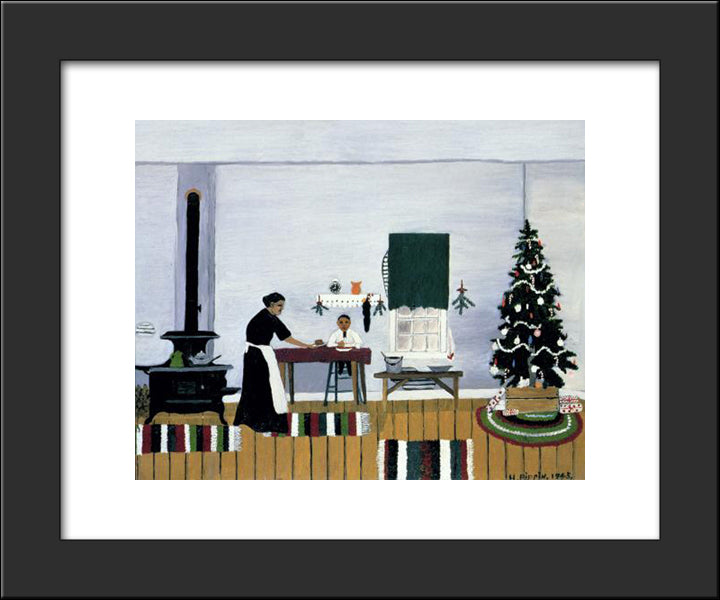 Christmas Morning Breakfast 20x24 Black Modern Wood Framed Art Print Poster by Pippin, Horace