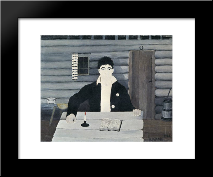 John Brown Reading His Bible 20x24 Black Modern Wood Framed Art Print Poster by Pippin, Horace