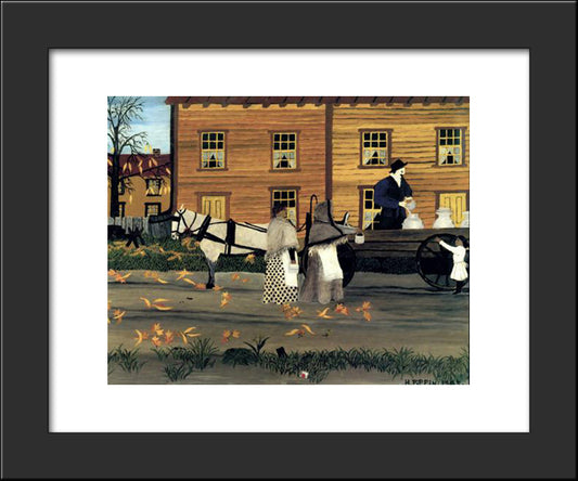 Milk Man Of Goshen 20x24 Black Modern Wood Framed Art Print Poster by Pippin, Horace