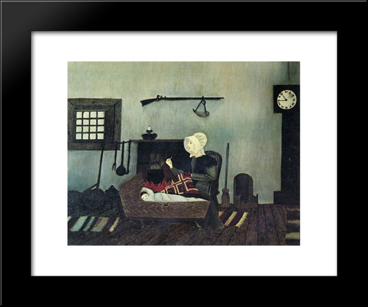 Quaker Mother And Child 20x24 Black Modern Wood Framed Art Print Poster by Pippin, Horace