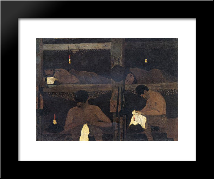 Study For The Barracks 20x24 Black Modern Wood Framed Art Print Poster by Pippin, Horace