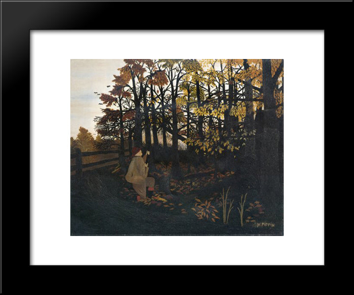 The Squirrel Hunter 20x24 Black Modern Wood Framed Art Print Poster by Pippin, Horace