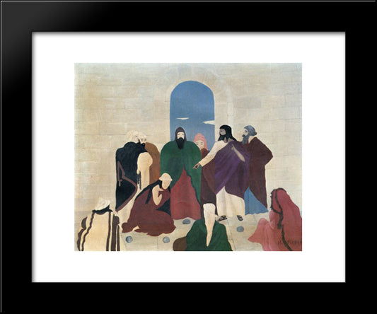 The Woman Taken In Adultery 20x24 Black Modern Wood Framed Art Print Poster by Pippin, Horace