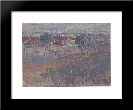 The Ploughed Field 20x24 Black Modern Wood Framed Art Print Poster by Trenerry, Horace