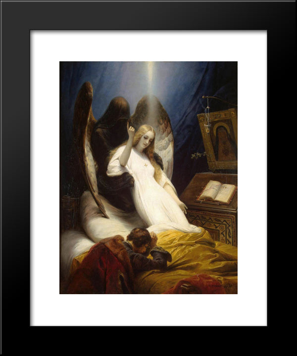 Angel Of Death 20x24 Black Modern Wood Framed Art Print Poster by Vernet, Horace