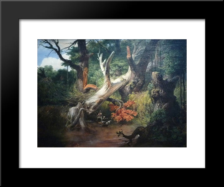 Hunting In The Pontine Marshes 20x24 Black Modern Wood Framed Art Print Poster by Vernet, Horace