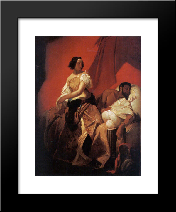 Judith And Holofernes 20x24 Black Modern Wood Framed Art Print Poster by Vernet, Horace