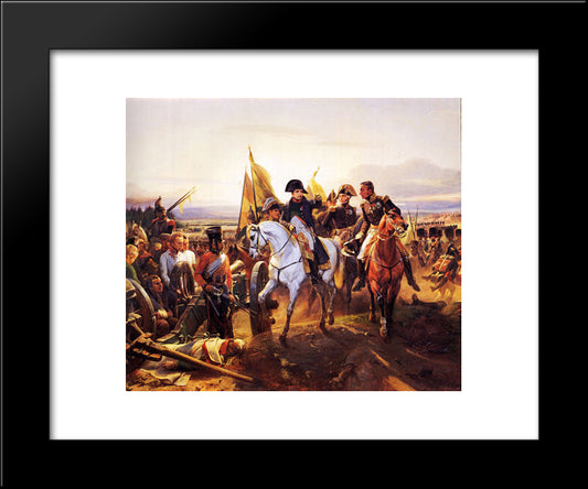 Napoleon At The Battle Of Friedland 20x24 Black Modern Wood Framed Art Print Poster by Vernet, Horace