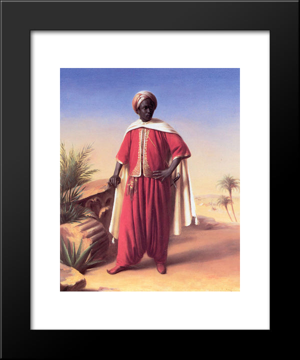 Portrait Of An Arab 20x24 Black Modern Wood Framed Art Print Poster by Vernet, Horace