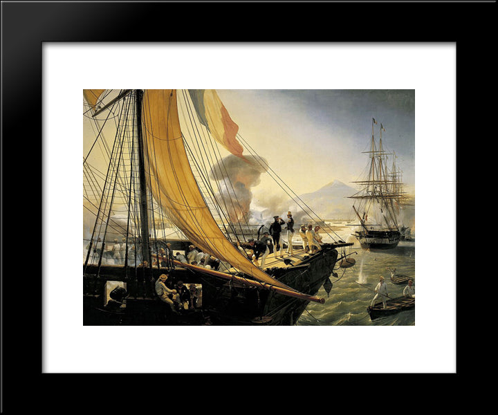 Scene From The Mexican Expedition In 1838 20x24 Black Modern Wood Framed Art Print Poster by Vernet, Horace