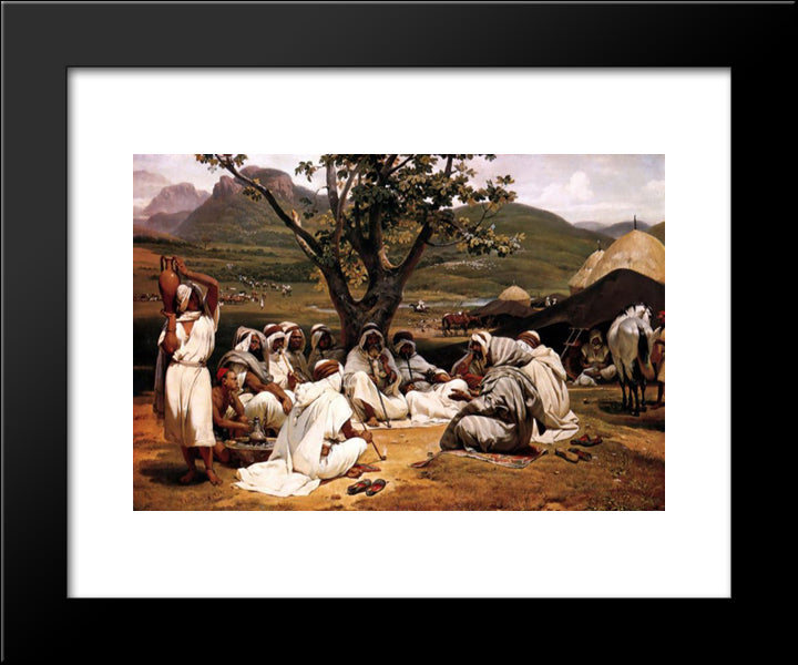 The Arab Tale-Teller 20x24 Black Modern Wood Framed Art Print Poster by Vernet, Horace