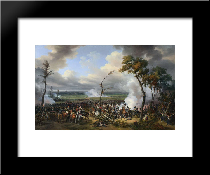 The Battle Of Hanau 20x24 Black Modern Wood Framed Art Print Poster by Vernet, Horace