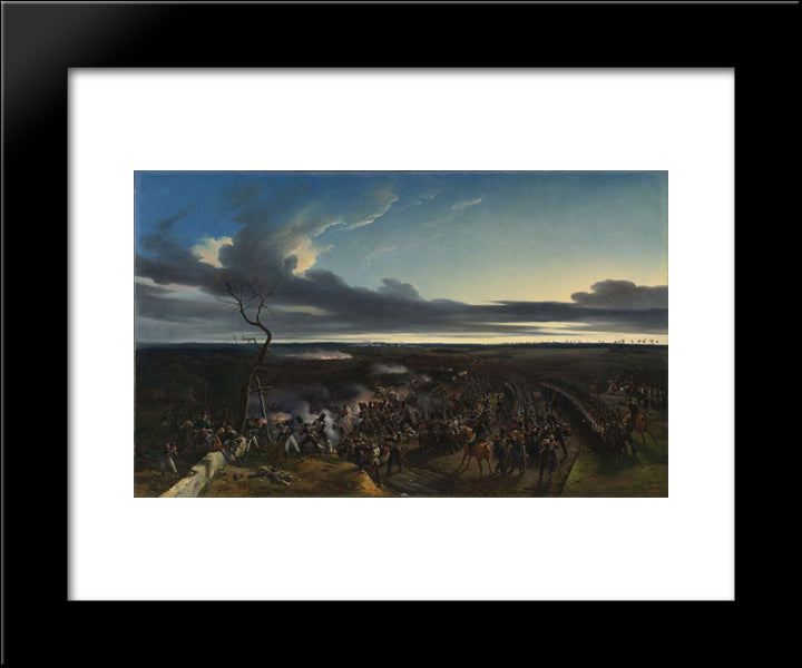 The Battle Of Montmirail 20x24 Black Modern Wood Framed Art Print Poster by Vernet, Horace