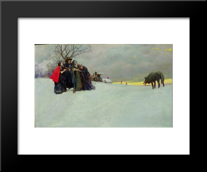 A Wolf Had Not Been Seen At Salem For Thirty Years 20x24 Black Modern Wood Framed Art Print Poster by Pyle, Howard